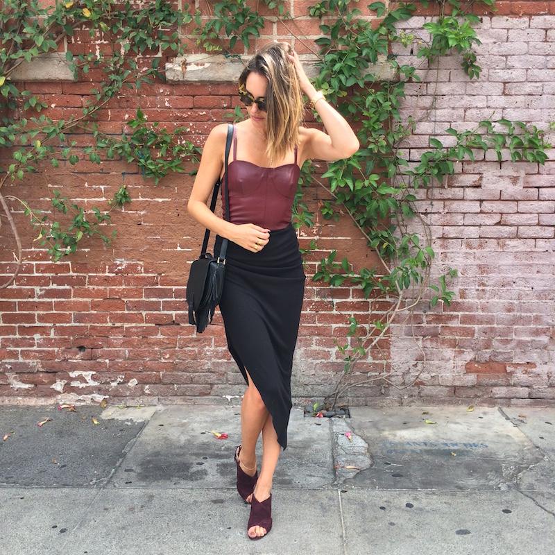 Louise Roe - Leather Bustier Pencil Skirt - LA Arts District Street Style - Front Roe fashion blog 1
