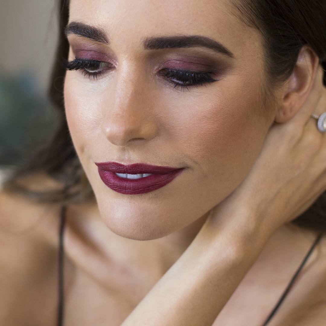 Vamp It Up: Monochromatic Burgundy Makeup For Fall - Front Roe by