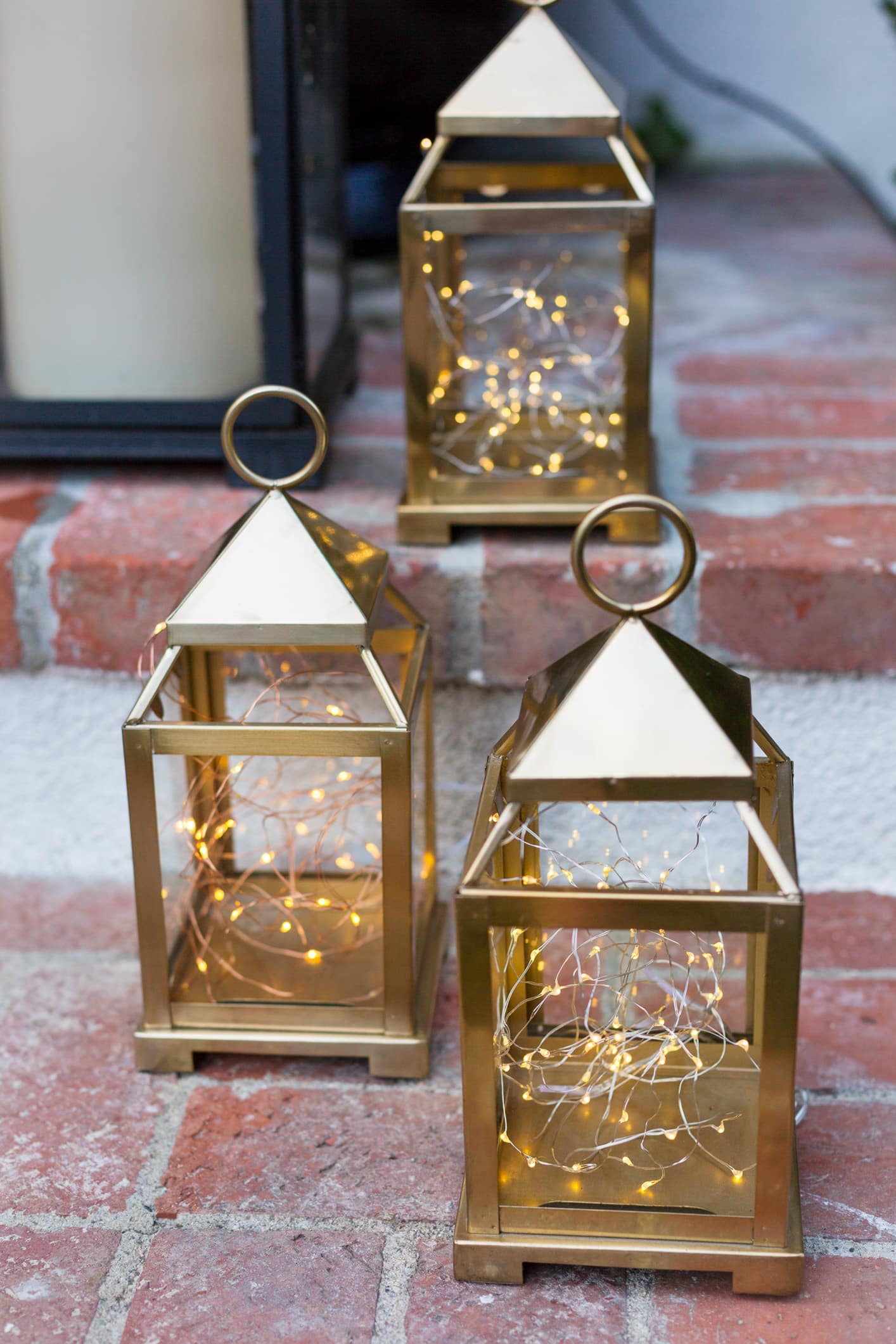 Hello Holidays! Chic & Sparking Fairy Light Lanterns | Front Roe by Louise Roe