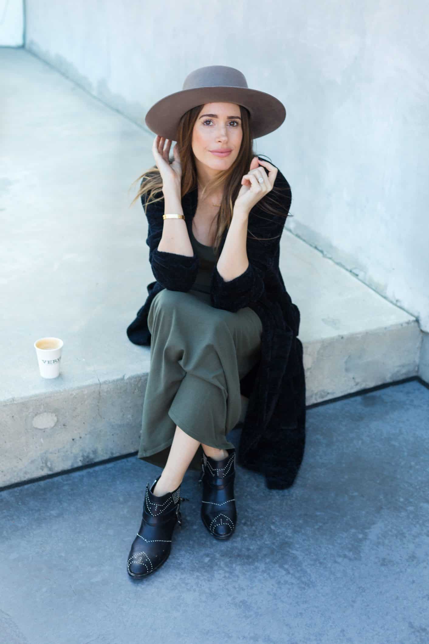 ankle boots with maxi dress