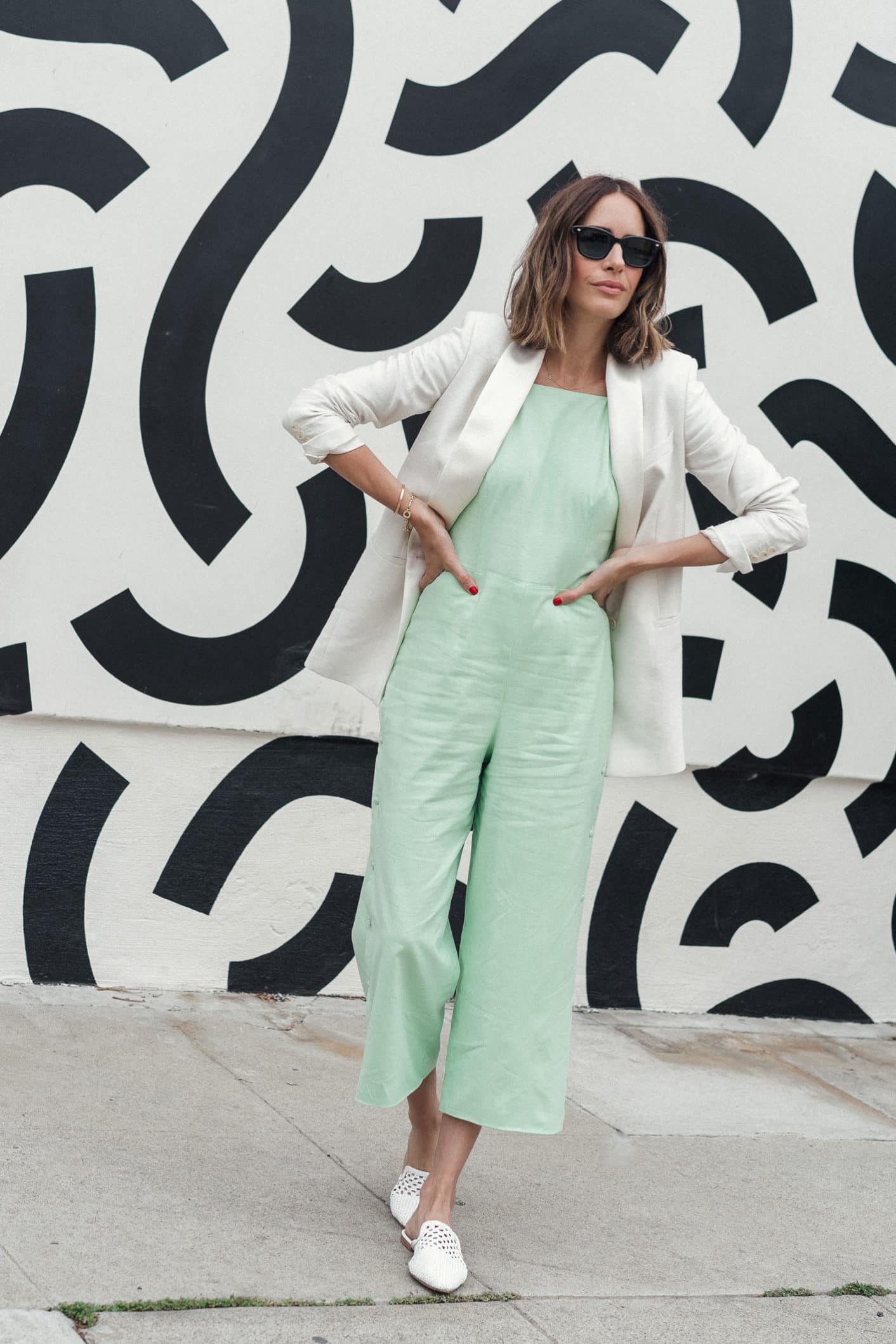 pastel green jumpsuit